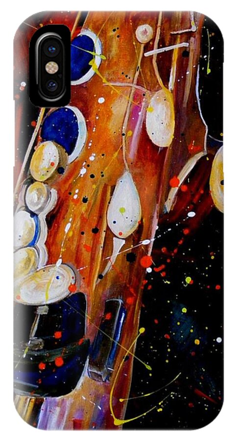 Saxophone Painting iPhone X Case featuring the painting Instrument of choice by Pearlie Taylor