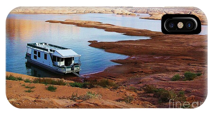 Lake Powell iPhone X Case featuring the photograph Lake Powell Houseboat by Michele Penner