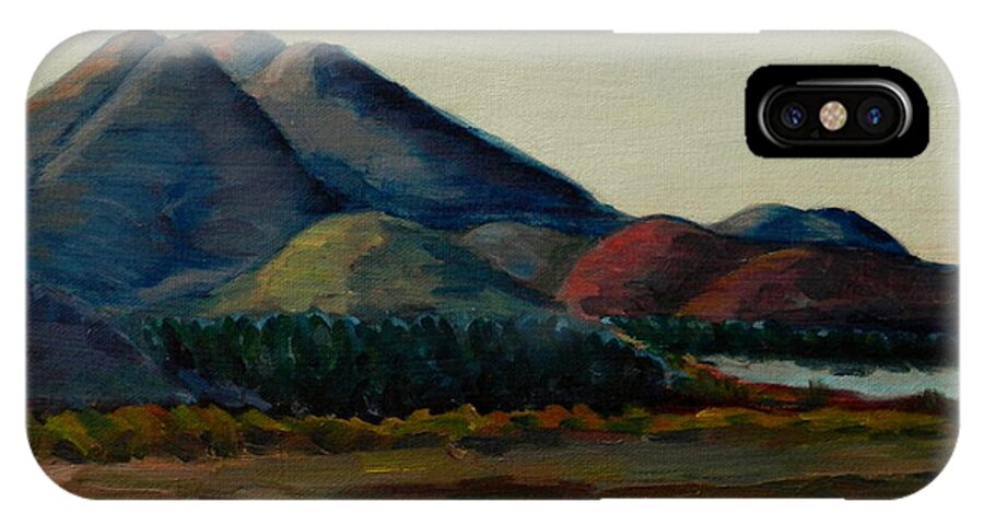 Landscape iPhone X Case featuring the painting Late afternoon, Peru Impression by Ningning Li