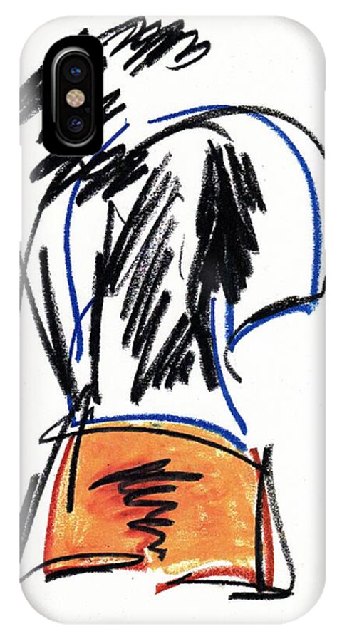 Quick Sketch iPhone X Case featuring the drawing Man in Shorts by Patrick Morgan