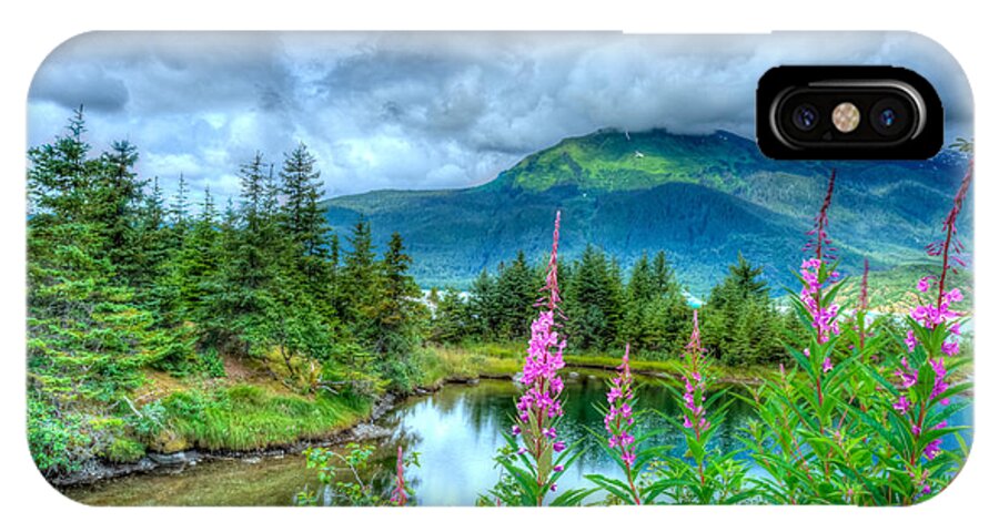 Fireweed iPhone X Case featuring the photograph Mendenhall Fireweed by Don Mennig