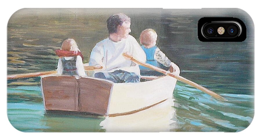 Boat iPhone X Case featuring the painting Michael Row The Boat Ashore by Susan Bradbury