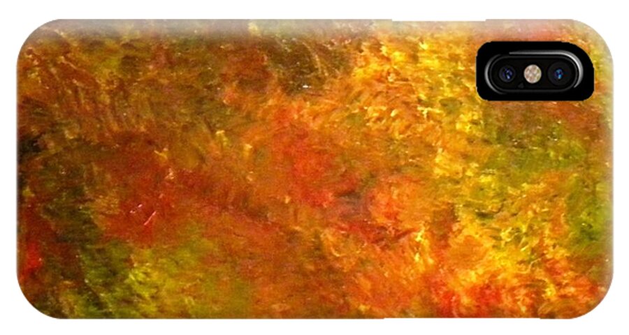  iPhone X Case featuring the painting New Jersey Fall by Etta Harris