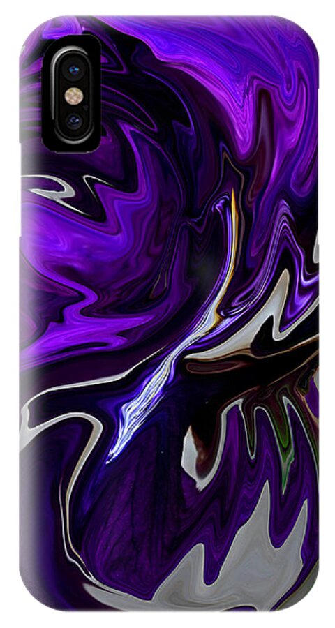 Iris iPhone X Case featuring the digital art Purple Swirl by Karen Harrison Brown