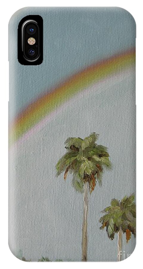 Noewi iPhone X Case featuring the painting Rainbow by Jindra Noewi