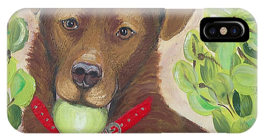 Dog iPhone X Case featuring the painting Ramon by Ania M Milo