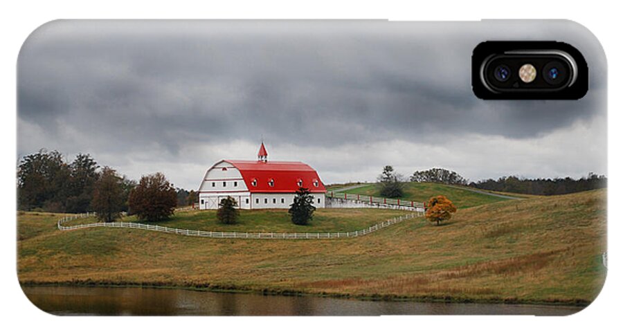 Red iPhone X Case featuring the photograph Red Barn by Maggy Marsh