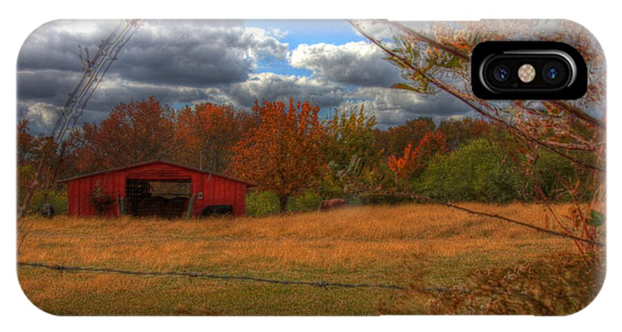 Barn iPhone X Case featuring the photograph Red Barn1 by Debbie Morris