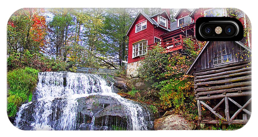 Shoal Creek iPhone X Case featuring the photograph Red House by the Waterfall 2 by Duane McCullough