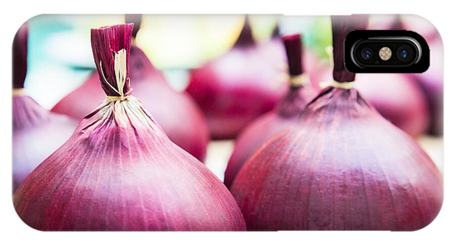Onion iPhone X Case featuring the photograph Red Onions by Maj Seda