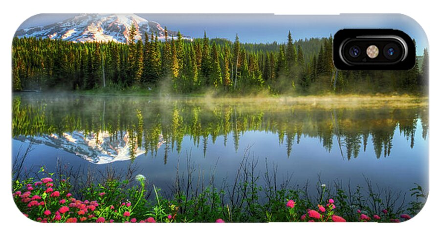 Landscape iPhone X Case featuring the photograph Reflection Lakes by William Lee