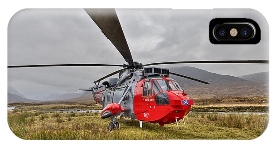 Search And Rescue iPhone X Case featuring the photograph Royal Navy SAR Sea King XZ920 Glencoe by Gary Eason