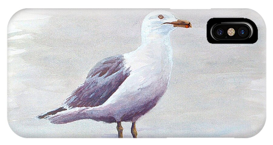 Seagull iPhone X Case featuring the painting Seagull by Chriss Pagani