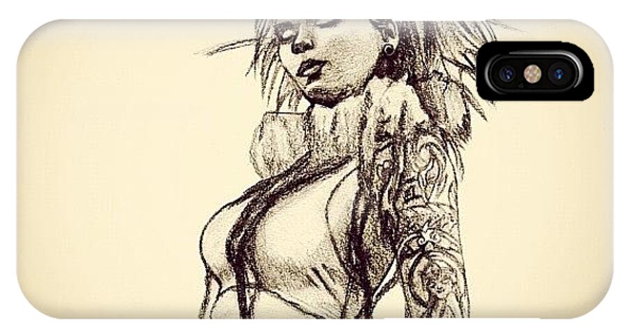Tattoo iPhone X Case featuring the photograph S.p. Girl 2 Close Up by Andres R