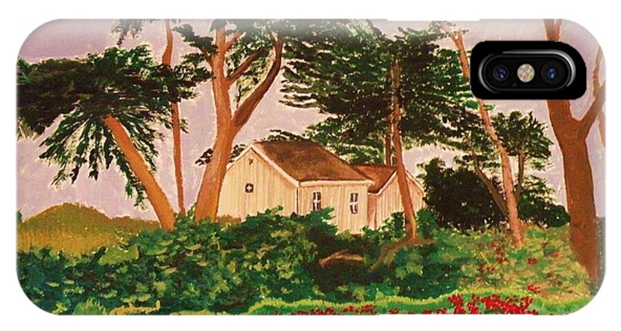 Cottage iPhone X Case featuring the painting Spooner's Cove by Victoria Rhodehouse