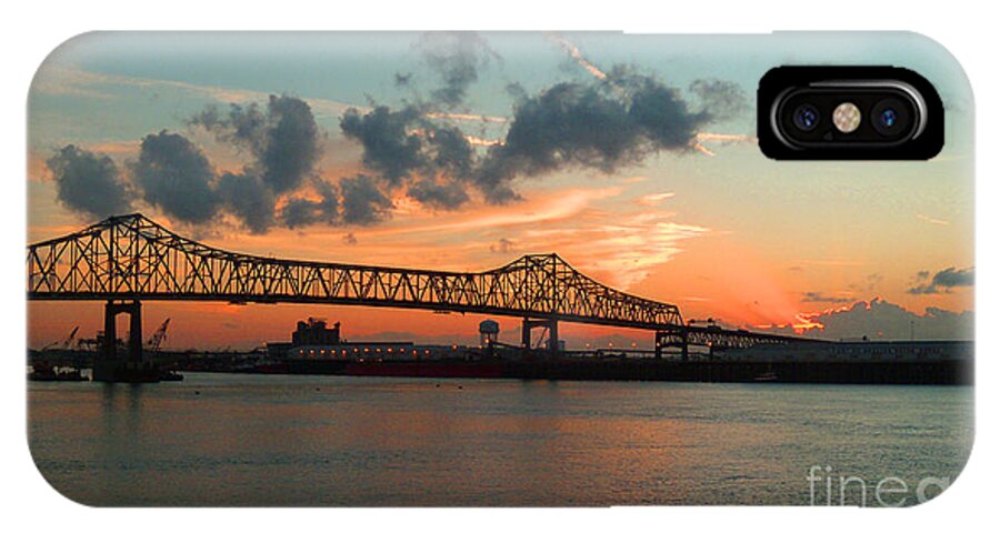 Bridge iPhone X Case featuring the photograph Sunset on the Mississippi by Lydia Holly