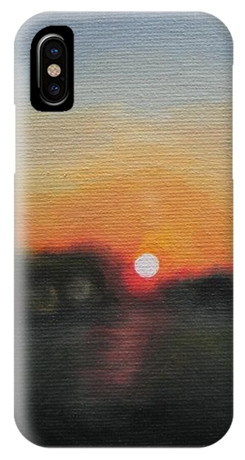 Noewi iPhone X Case featuring the painting Sunset Road by Jindra Noewi