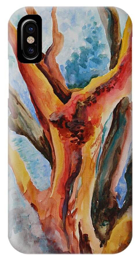 Trees iPhone X Case featuring the painting Symphony of Branches by Mary Beglau Wykes