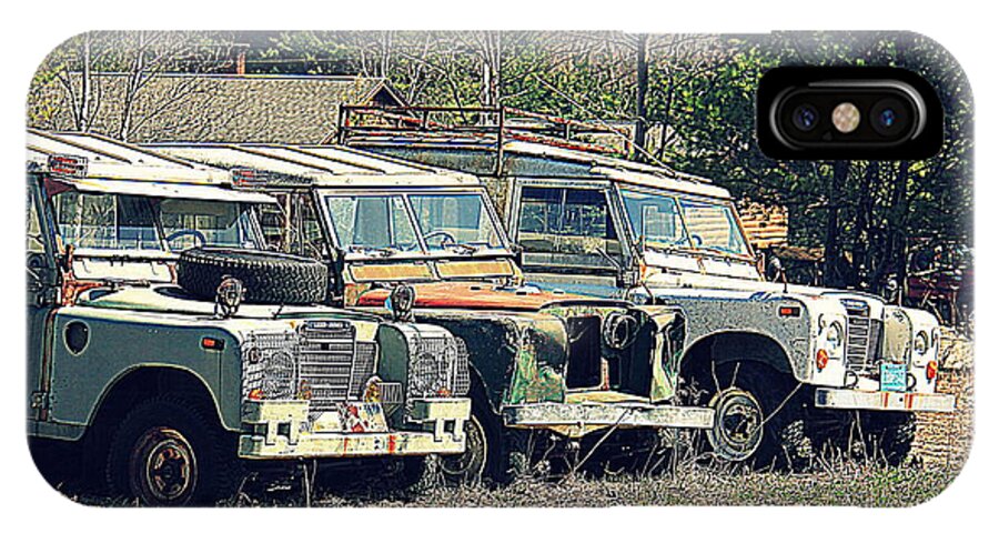 Land Rover iPhone X Case featuring the photograph The Land Rover Graveyard by Doug Mills