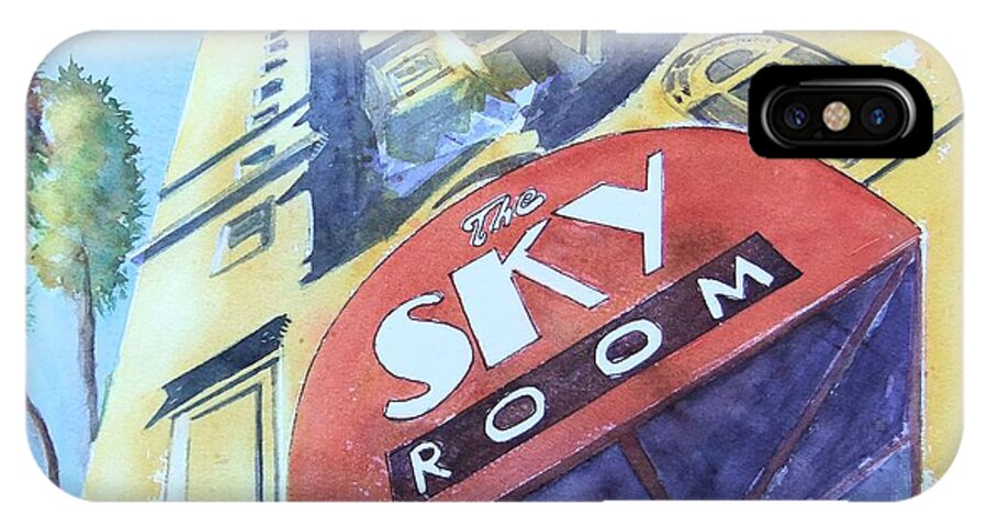 The Sky Room iPhone X Case featuring the painting The Sky Room by Debbie Lewis