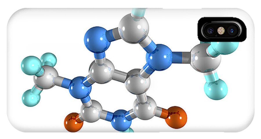 Theobromine iPhone X Case featuring the photograph Theobromine Drug Molecule by Laguna Design