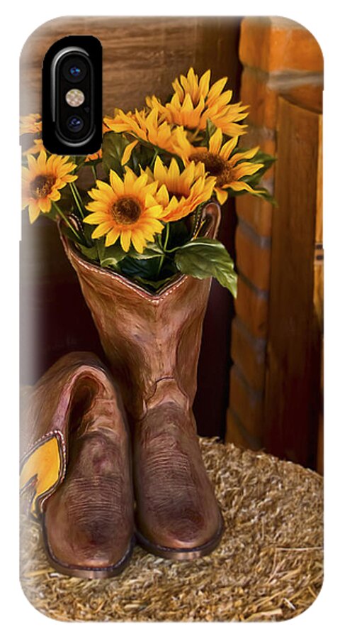 Flowers iPhone X Case featuring the photograph These Boots Were Made For by Gordon Engebretson