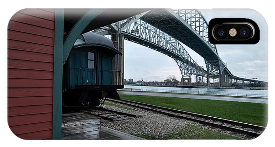 Depot iPhone X Case featuring the photograph Thomas Edison Depot and Blue Water Bridges 2012 by Ronald Grogan