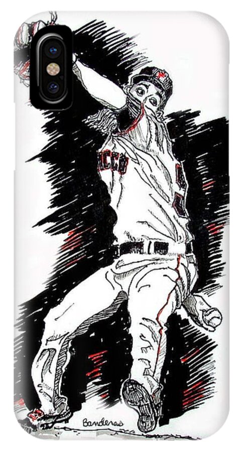 Baseball iPhone X Case featuring the painting Tim Lincecum by Terry Banderas