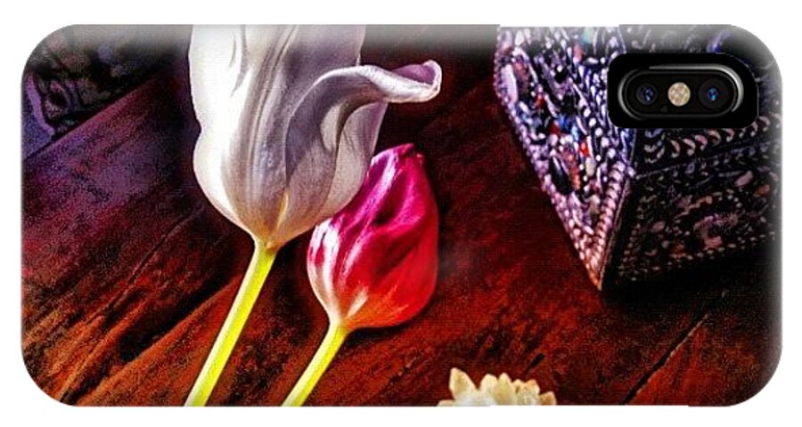 Photograph iPhone X Case featuring the photograph Tulips With Jeweled Chest by Paul Cutright