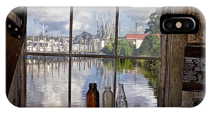 Georgetown Sc iPhone X Case featuring the photograph View through Fish House Window by Sandra Anderson