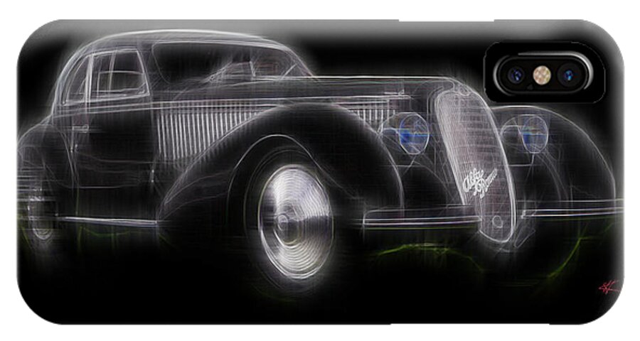 Alfa Romeo iPhone X Case featuring the digital art Vintage Alfa by Kenneth Armand Johnson