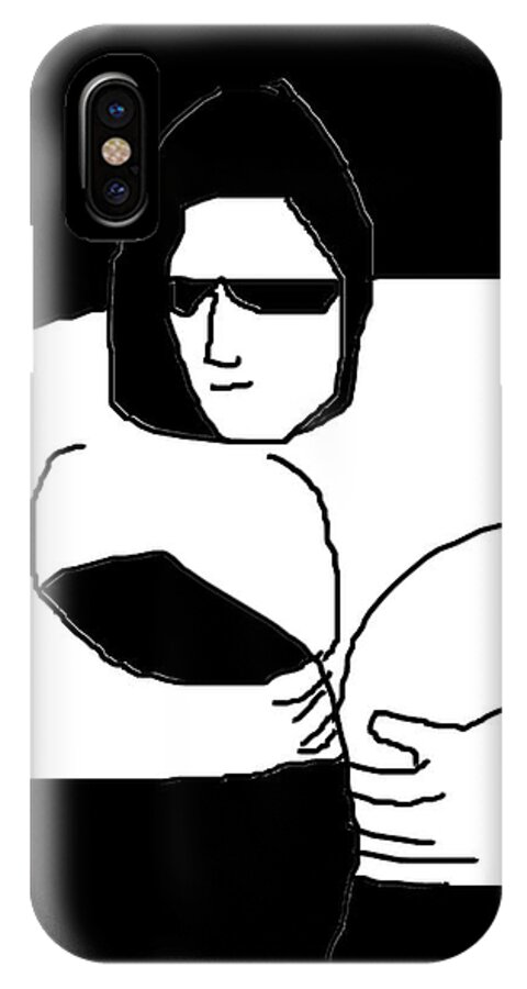 Digital Drawing iPhone X Case featuring the photograph Woman In Black Sheets In Shades by Doug Duffey