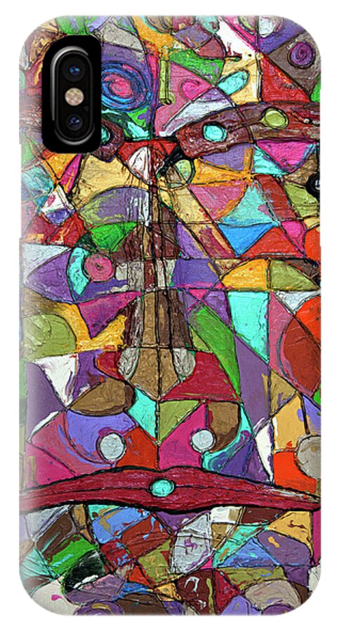 Abstract Art iPhone X Case featuring the painting Chameleon #1 by Erika Avery