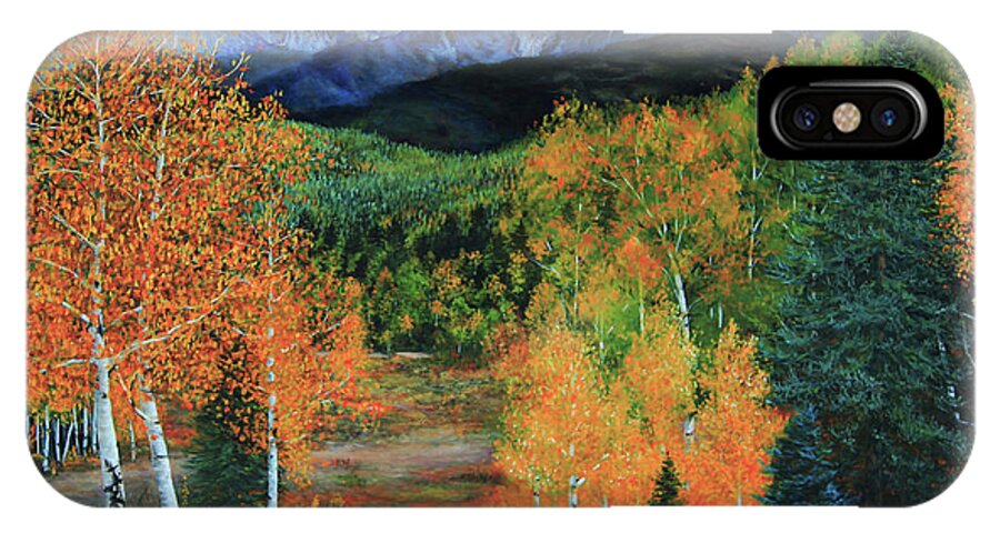 Landscape iPhone X Case featuring the painting Colorado Aspens #1 by Jeanette French