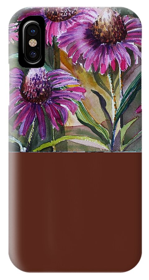 Echinacea iPhone X Case featuring the painting Echinacea #2 by Mindy Newman