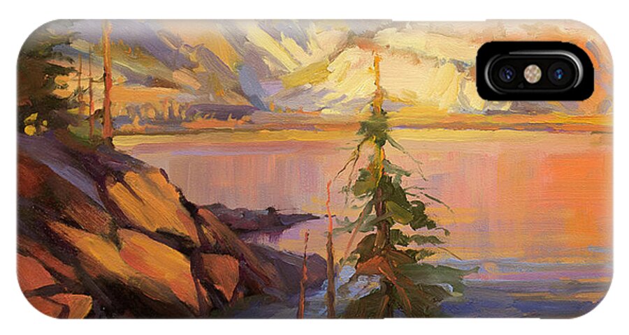 Wilderness iPhone X Case featuring the painting First Light by Steve Henderson