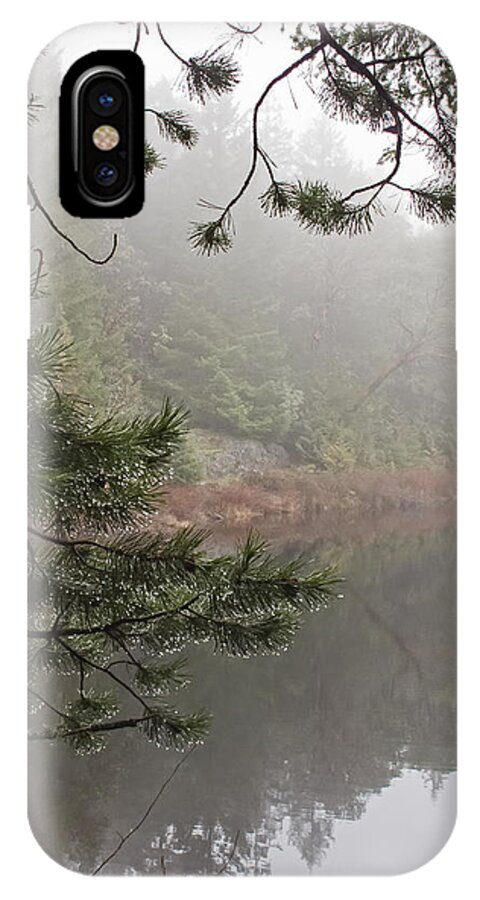 Rain iPhone X Case featuring the photograph Foggy morning #1 by Inge Riis McDonald
