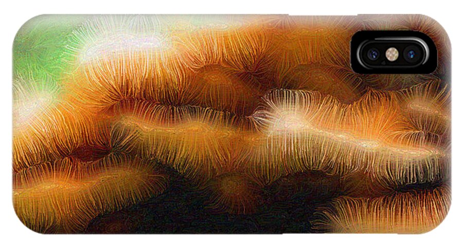 Fungus iPhone X Case featuring the digital art Fungus Tendrils #1 by Ronald Bissett