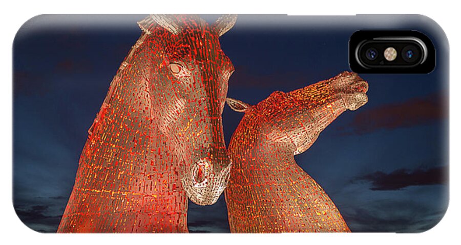 Horses iPhone X Case featuring the photograph Kelpies #1 by Terry Cosgrave