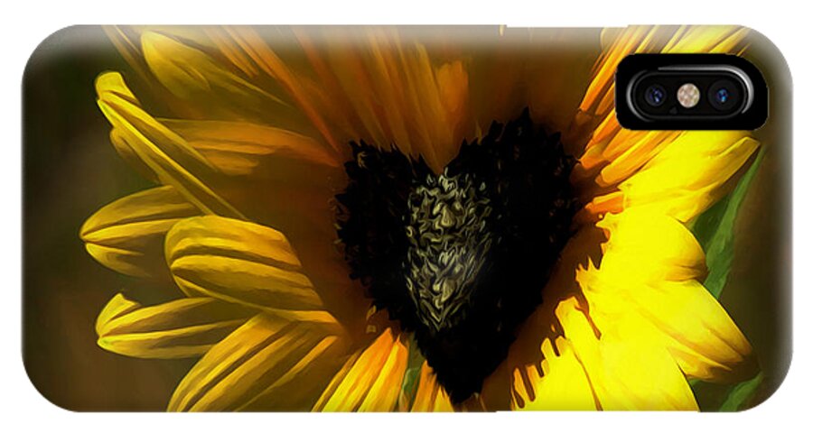 Flower iPhone X Case featuring the painting Love Sunflower #1 by Adam Vance