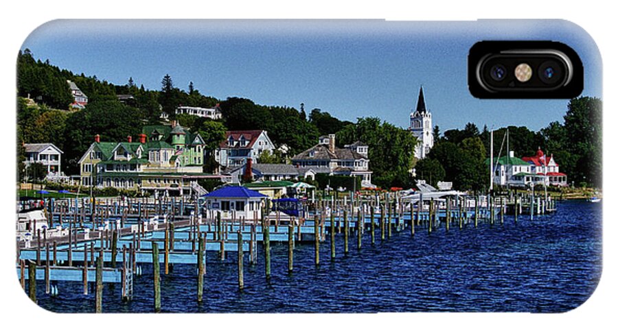 Mackinac Island Michigan iPhone X Case featuring the photograph Mackinac by the Docks #1 by Rachel Cohen