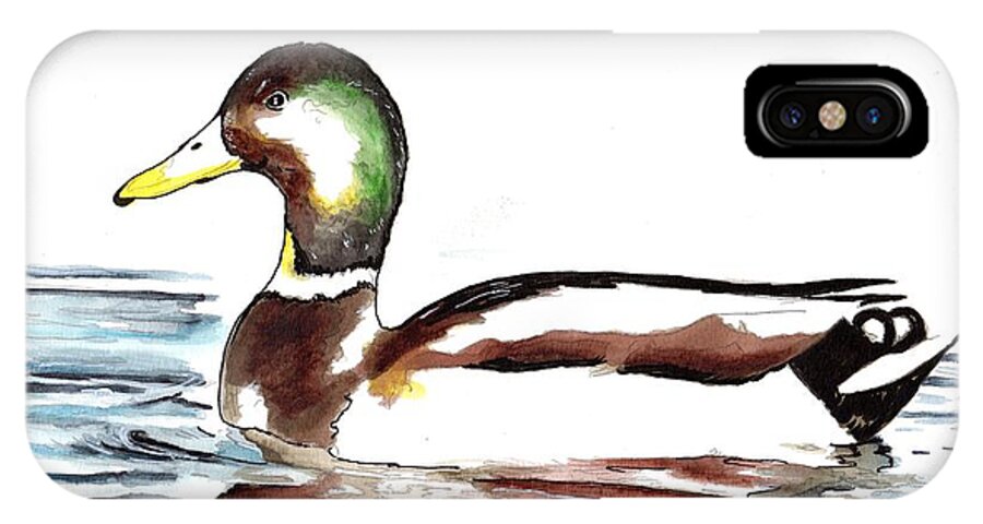 Water iPhone X Case featuring the painting Mallard Duck #1 by Bill Richards