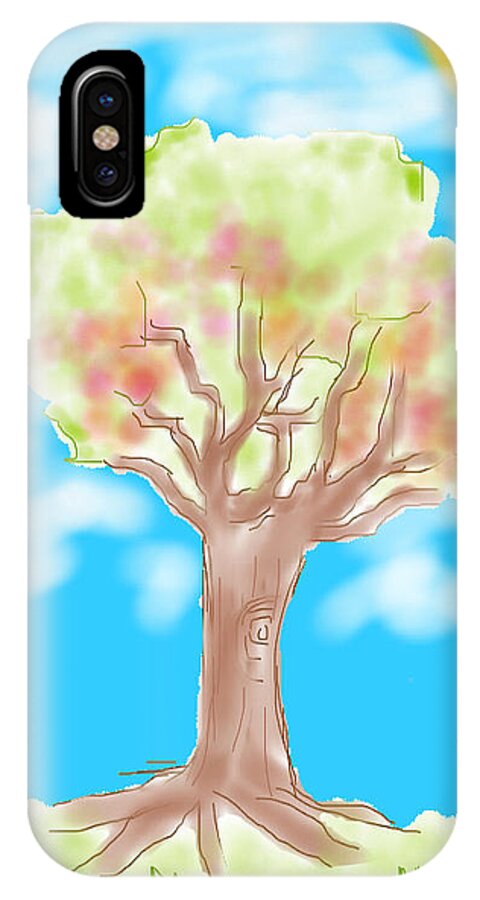 Tree iPhone X Case featuring the painting Naturely #1 by Rowena Caro