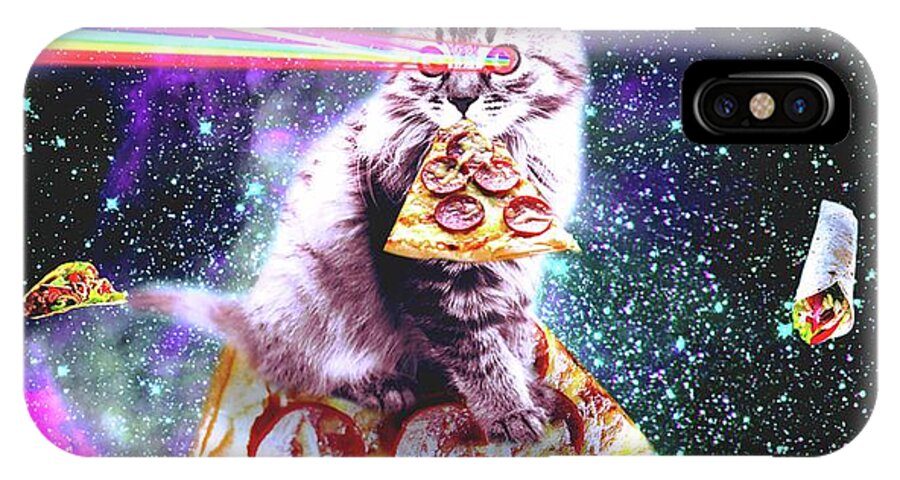 Outer Space Pizza Cat Rainbow Laser Taco Burrito Iphone X Case