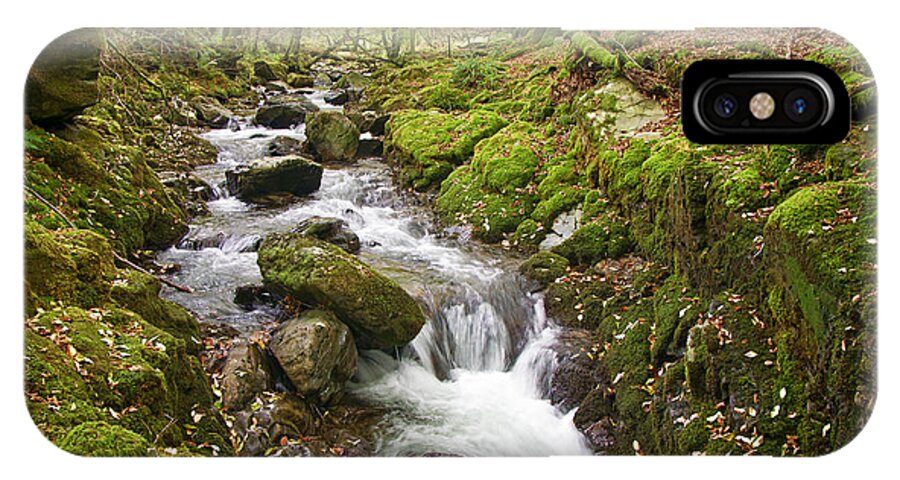 River Lyd Dartmoor iPhone X Case featuring the photograph River Lyd on Dartmoor #1 by Pete Hemington