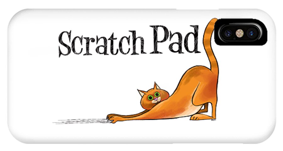 Cat iPhone X Case featuring the digital art Scratchy Cat #1 by Trevor Irvin