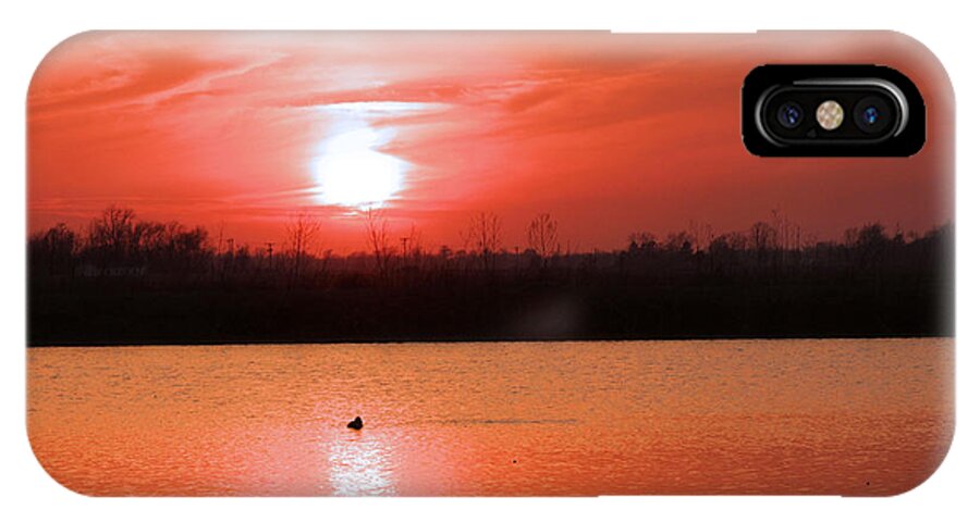 Orange iPhone X Case featuring the photograph Silky Sunset #1 by Karen Wagner