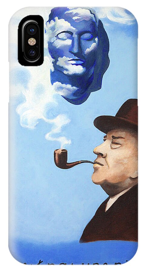 Magritte iPhone X Case featuring the painting This Is Not a Pipe Dream by Susan McNally