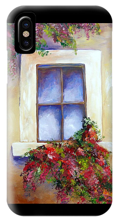 Window iPhone X Case featuring the painting Window Box by Janette Legg