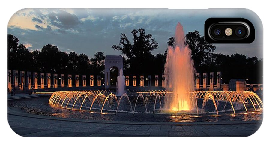 Fountain iPhone X Case featuring the photograph World War II Memorial Fountain #1 by Marina McLain